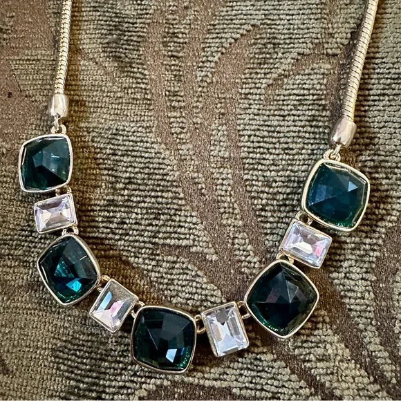 Anne Klein Green Statement Necklace - Picture 2 of 3